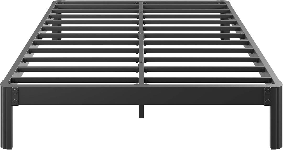 ZIYOO 18 Inch California King Size Metal Bed Frame, Heavy Duty Sturdy Platform with Steel Slat Support, No Box Spring Needed, Easy Assembly, Noise-Free Design, Under Bed Storage Space, Black