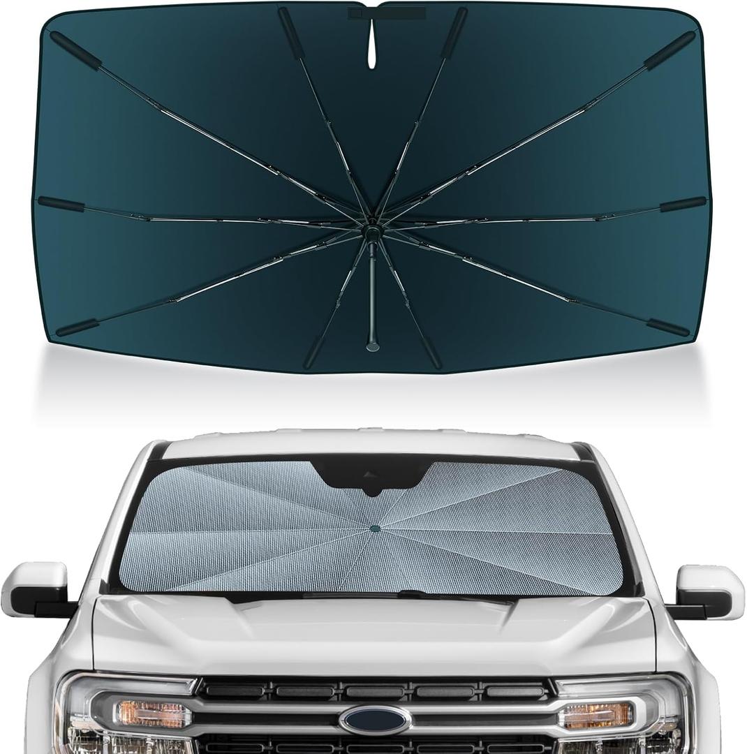 Autorder Windshield Sun Shade Umbrella for 2022-2026 Ford Maverick Accessories,Upgraded Ice Crystal Material,Easy Setup Umbrella Sunshade for Car Windshield,100% Sun Blocking Autorder Windshield Sun Shade Umbrella for 2022-2026 Ford Maverick Accessories,Upgraded Ice Crystal Material,Easy Setup Umbrella Sunshade for Car Windshield,100% Sun Blocking