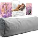 DreamTime Neck Roll Pillow, Buckwheat Filling, Soothing Lavender Scent, Neck Pillow for Great Sleep (Gray)