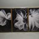 Black and White Wall Art Canvas Prints,Large Framed Flowers Art Painting Bathroom Bedroom Abstract Artwork Wall Decor Set of 3 (16x24 Inch)