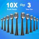 Electric Toothbrush for Adults and Kids, Comes with 10 Brush Heads & Travel Case, 5 Modes with 2 Minutes Built in Smart Timer, One Charge for 90 Days, 42,000 VPM Motor (Black-white)