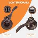 1 Pack Privacy Door Handle, Oil Rubbed Bronze Reversible Door Lever Perfect for Interior Door and Closet, Traditional Wave Style Privacy Door Lock