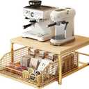 Funecy Coffee Pod Drawer Holder,Coffee Machine Storage Rack,Home Kitchen Counter Coffee Bar Organizer,Storage Basket Drawer (Gold)