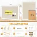DOLLAR BOSS Bulletin Boards with Linen 1-Pack 16''X 12'' Double-Sided Cork Board for Walls Wood Framed Bulletin Boards, Small Pin Board for Home Kitchen Office Decorative Hanging 10 Pushpins