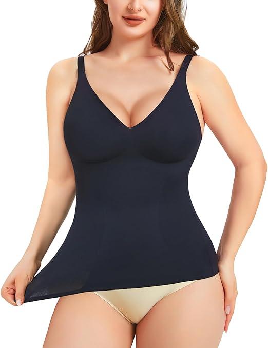 Tank Top for Women Tummy Control Compression Strap Workout Black Camisole XL