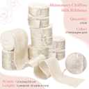 Suncalla 30 Yards Shimmery Chiffon Silk Ribbons for Xmas Tree Decoration Wedding Decor Invitations Bridal Flower Bouquets Gift Wrapping DIY Crafts(Champagne Gold)