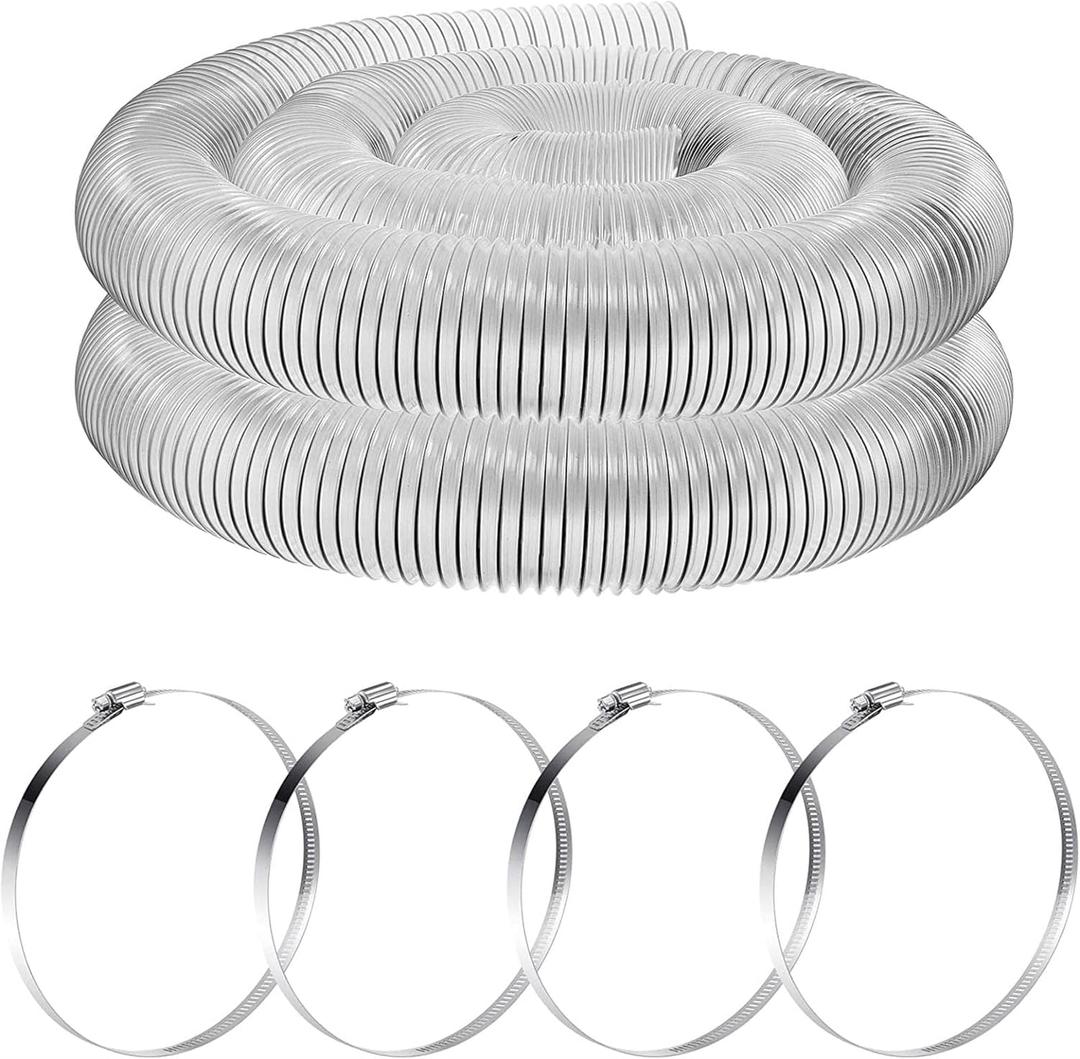 Amylove 2.5 Inch, 10 ft Heavy PVC Dust Collection Hose, Flexible Clear PVC Fume Hose with Stainless Steel Wire Coil and Clamp, Puncture Resistant Vacuum Fittings Dust Collector Accessories Amylove 2.5 Inch, 10 ft Heavy PVC Dust Collection Hose, Flexible Clear PVC Fume Hose with Stainless Steel Wire Coil and Clamp, Puncture Resistant Vacuum Fittings Dust Collector Accessories