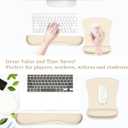 Ergonomic Wrist Rest Support for Mouse Pad and Keyboard Set, Comfortable Memory Foam Keyboard Pad and Soft Gel Mouse Pad, Easy Typing and Pain Relief for Gaming, Office, Laptop, Apricot