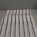 MRTREES Kitchen Curtains Striped Semi-Sheer Tier Curtains Farmhouse Pinstripes Linen Textured Short Cafe Curtain Panels for Bathroom Living Room RV Rustic (2 Panels, W30×L36, Grey on White)