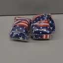 Unittype 2 Pcs Patriotic Bow Red White Blue Wreath 4th of July Star Burlap American Flag Bow for Indoor Outdoor Tree Topper Independence Day Memorial Day Party Decoration