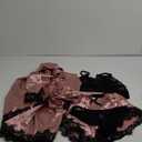 WDIRARA Women' Silk Satin Pajamas Set 4pcs Lingerie Floral Lace Cami Sleepwear with Robe (Large, Baby Pink)