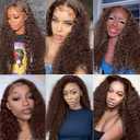 Curly Wave Bundles Human Hair 28 Inch Color #4 Chocolate Brown Single Bundle Brazilian Virgin Human Hair Bundles Kinky Curly Wave 100g Per 1 Bundle Remy Hair Extensions For Black Woman