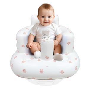 Inflatable Baby Chair, Inflatable Baby Seat for Babies 3 Months and Up, Summer Blow Up Chair with Built in Air Pump, Bumbo Seat for Learning to Sit, Palying, Camping, Rabbit