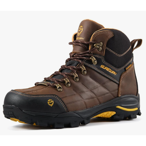 SUREWAY Men's 6" Soft/Steel Toe Heavy Duty Waterproof Work Boot,Roofing,Hunting,Leather,Lace Up,EH Construction Industrial Ankle Safety Men Work Boots,Slip Resistant Comfortable Outsole, Size 9