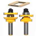 2PCS Rail and Stile Router Bit Set 1/2 Shank, Round Over Style Cabinet Door Router Bit, Carbide-Tipped Cutters for Raise Panel Making Router Kitchen Door & Window Bits