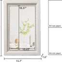 Boho White Mirrors for Wall Decor 24 x 16 Inches, Hanging Distressed Finish Wooden Frame Rectangular Rustic Mirror with Beaded Detailing for Bathroom Living Room Bedroom Entryway