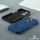 AKANTRA Alcantara Case for Apple iPhone 15 Pro Max, Handmade Half-Wrapped Synthetic Suede Cover, Magnetic Holder Ring Compatible with Magsafe Wireless Charging (iPhone15 Pro Max, Black)