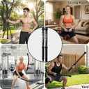 Portable Ropeless Battle Ropes, HIIT & Low Impact Cardio Workouts, Transform into Fitness Bar, Cordless Battle Ropes for Home Gym, Compact Gym Equipment for Men & Women (Black)