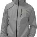 Mens Lightweight Waterproof Jacket Windproof Rain Hooded jackets for Running Hiking Cycling Travel (3X-Large, Light Gray)