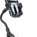 Gooseneck Stroller Phone Holder, Cell Phone Mount Pole Clamp for Baby Stroller, Shopping Cart, wheelchair, One Hand Operation Clip for iPhone Air 17 Pro Max 16 15 14 13 12 Plus, S25, 4-7" Smartphones