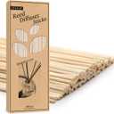 VFULIE 100PCS Reed Diffuser Sticks, 10 Inch Natural Rattan Wood Sticks Essential Oil Aroma Diffuser Sticks Refill Replacement for Aroma Fragrance (7 in)