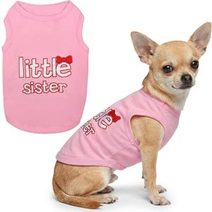 Parisian Pet Dog Shirt - 100% Cotton Shirts for Small Dogs - Pink Sleeveless Girl Pet Clothes - Lightweight and Breathable Puppy Clothes - Stretchy Dog Apparel for Little Sister Dogs (Small (5-8lbs))