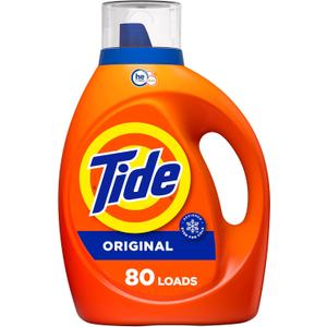 Tide Liquid Laundry Detergent, HE Compatible, Original Scent, 80 loads, 105 fl oz