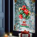 2 x Christmas Window Clings 1 Sheets Balloon Window Decals Cute Merry Christmas Windows Stickers for Winter Party with Holly Designs for Home Office Windows Glass Mirror Decor (Style24)
