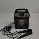 Singing Machine Portable Karaoke Machine with Wired Mic, Bluetooth, LED Lights - For Adults & Kids (Black)