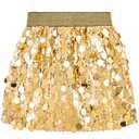 DAXIANG Girls Sequin Skirt Sparkly Toddler Kids Mini Glitter Skirt Elastic Waist Party Pencil Skirt Gold 7-8 Years