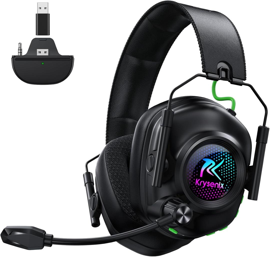 Wireless Gaming Headset with Noise Canceling Mic (Dark Black)