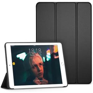 DTTO for iPad 9th/ 8th/ 7th Generation 10.2 Case, Lightweight Soft TPU Back Cover for iPad 10.2 Inch (2021/2020/2019) [Auto Wake/Sleep + Trifold Stand] - Black