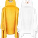 2 Pack Hooded Towel, 27.5 x 55 inch Absorbent Bath Towel for Babies, Soft Toddler Bath Towel, Thick Toddler Towels with Hood for Girls Boys,Yellow and White