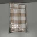 Smiry Rectangle Picnic Table Cloth, Elastic Waterproof Fitted Vinyl Tablecloths, Flannel Backed Buffalo Plaid Table Covers for Dining, Camping, Outdoor (White and Khaki, 30" x 60")