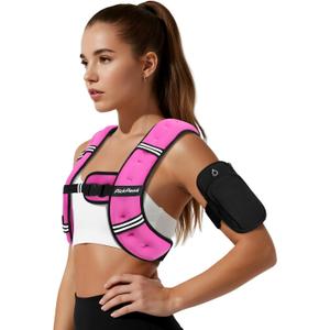 Weighted Vest for Woman Man 5lb/6lb/8lb/12lb/15lb/20lb/25lb/30lb Weighted Vest for Walking, Strength Training Weight Vest with Adjustable Buckle Detachable Phone Pouch for Running Workout