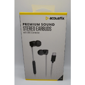Acoustix Premium Sound Stereo Earbuds With USB C Connector
