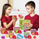 28 Pack Valentines Day Gifts for Kids, Animal Mochi Squishies Filled Heart-Shape Box and Greeting Cards Kawaii Squishies Stress Relief Fidget Toys Classroom Exchange Party Favors Prizes Gifts