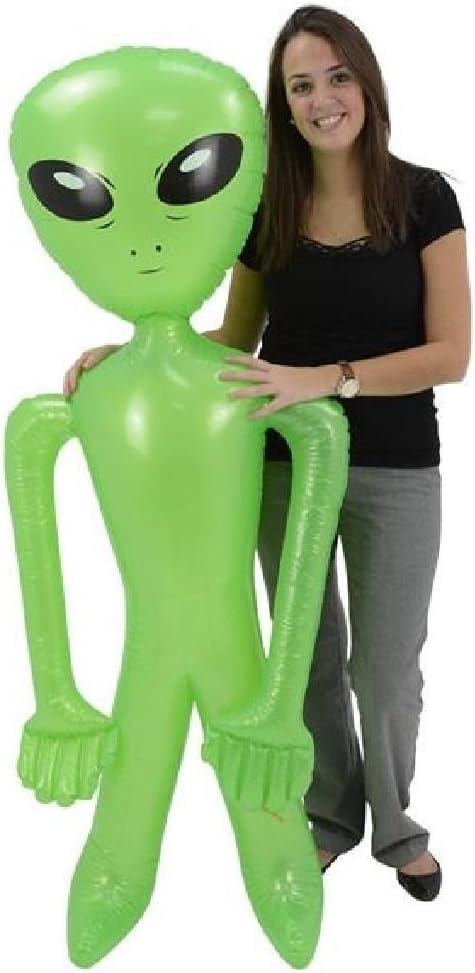 Giant Jumbo Green Alien Inflate Party Favor (1)