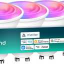 Linkind Matter GU10 Smart Light Bulbs, MR16 GU10 LED Bulbs, 4Pack | Work with Alexa/Apple/Google Home, Warm & Daylight White(1800K-6500K), Music Sync & Light Shows, 40W 470LM Color Changing