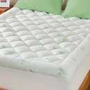 King Mattress Topper, Viscose Derived from Bamboo Thick Pillow Top Mattress Pad with Deep Pocket, Naturally Cooling for Hot Sleepers, Soft for Back Pain Relief, Green (1.green Jacquard)