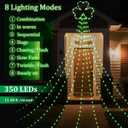 Glooglitter St Patrick's Day Shamrock Lights Outdoor Decor 11.5ft Irish Green Waterfall Lights Irish Shamrock Green LED USB Powered for Tree Yard Patio Wall Porch Party Favors Outside Decorations