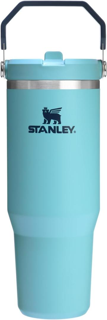 Stanley IceFlow Flip Straw Tumbler with Handle | Twist On Lid and Flip Up Straw | Leak Resistant Water Bottle | Insulated Stainless Steel | BPA-Free (30 Ounces, Agave)