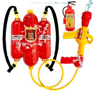 Firefighter Backpack Water Gun Blaster Set for Kids,Fireman Tank with Hose Shooter Toy,Mini Fire Extinguisher Squirter for Halloween Costume,Outdoor Play,Swimming Pool,Beach,Party