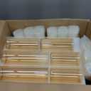 Shihanee 36 Pcs Pillar Candles and Glass Cylinder Vases Tall Cylinder Holders for Pillar Candles Wedding Centerpieces, Total 18 Sets(2.6'' X 4.7'', 5.9'', 7.9'',Amble,Ivory White)