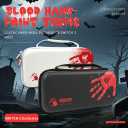 RALAN Black Red Bloody Handprint Carrying Case with 20 Game Card Slots for Nintendo Switch 2 (2025) 7.9 Inch - Protective Hard Shell, Portable, Durable, and Spacious Travel Case with Large Capacity