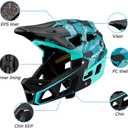 Lixada Adult Bike Helmet, Full Face Mountain Bike Helmet Lightweight Bicycle Helmet with Pads & Visor, Comfort Cycling Helmet Racing Downhill MTB Helmet for Men Women, Large