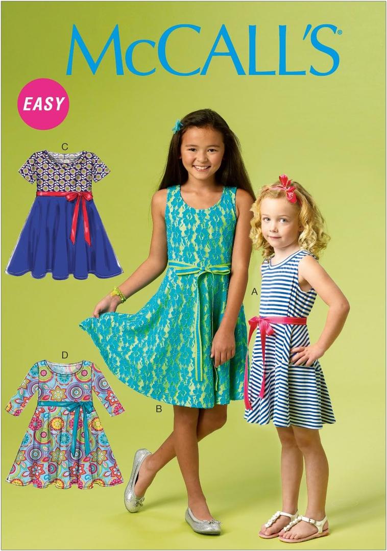 McCall Pattern Company M6915 Chidren's/Girls Dresses, Size CHJ, Green