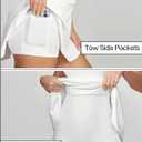 Heathyoga Tennis Dress with Built in Shorts and Bra Athletic Dress for Women Summer Cut Out Twisted Golf Workout Dress (White, S)