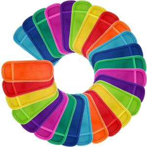 27 Pieces in 9 Colors Reusable Popsicle Holders Popsicle Bags Freezer Ice Pop Sleeves Anti freezing Ice Pop Holders