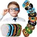 Panelee Adhesive Eye Patches for Kids Boys Bulk Halloween Pirate Toddler Eye Patch Breathable Material, Light Blocking Cotton Colorful and Fun Designs for Boys, 9 Styles(45 Pcs)